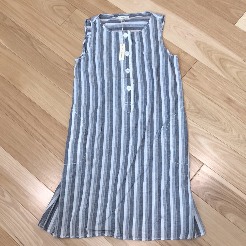 MAX STUDIO Sleeveless Linen Cotton Sleeveless Sun Dress NWT Size Small